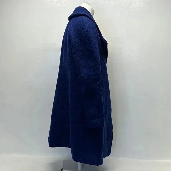 Opening Ceremony Wool Blend Collared Peacoat Coat Jacket Snap Down Blue Medium - Picture 4 of 11